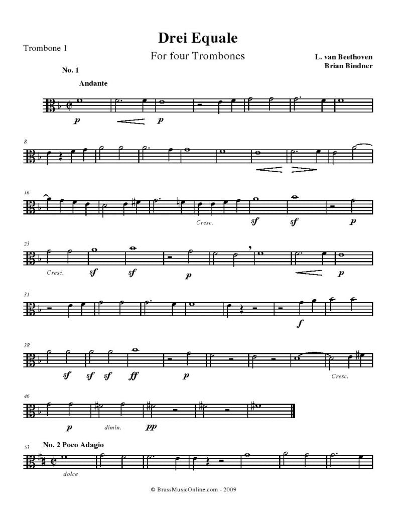 Beethoven - Drei Equali - Trombone Quartet