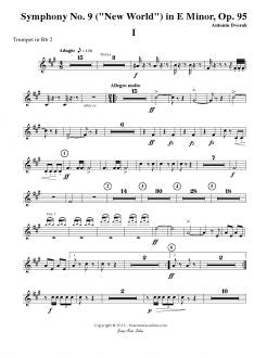 Dvorak- Ninth Symphony I - Trumpet in Bb 2 - Transposed