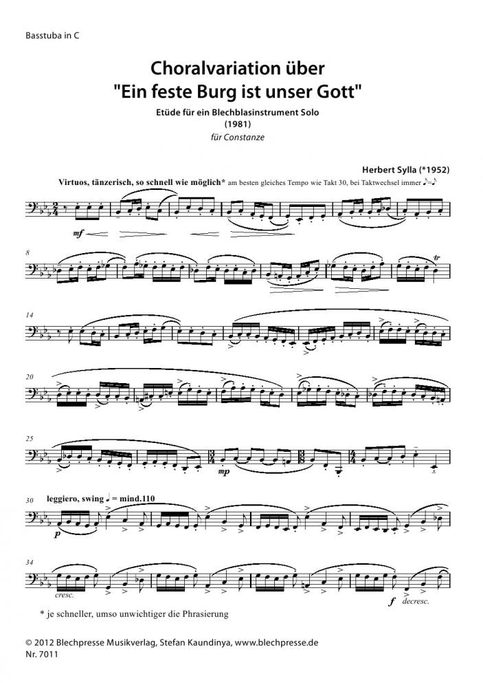 Sylla - Variation on "Ein feste Burg ist unser Gott" for Tuba