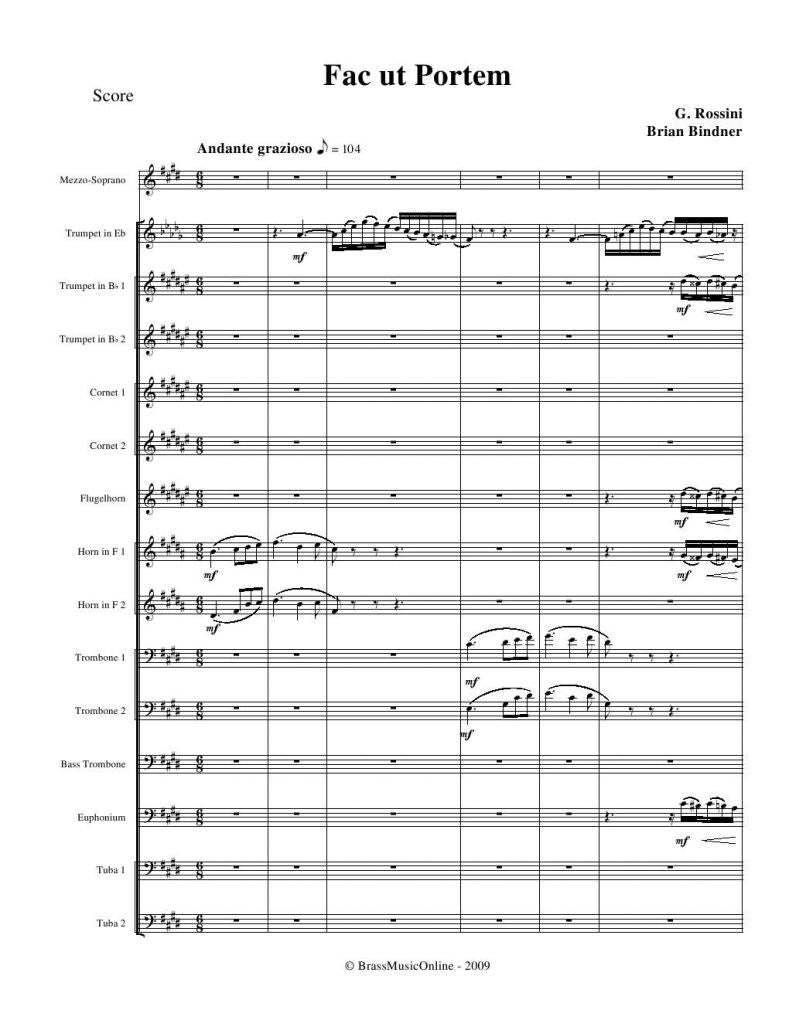 Fac ut Portem - Brass Choir and Mezzo Soprano
