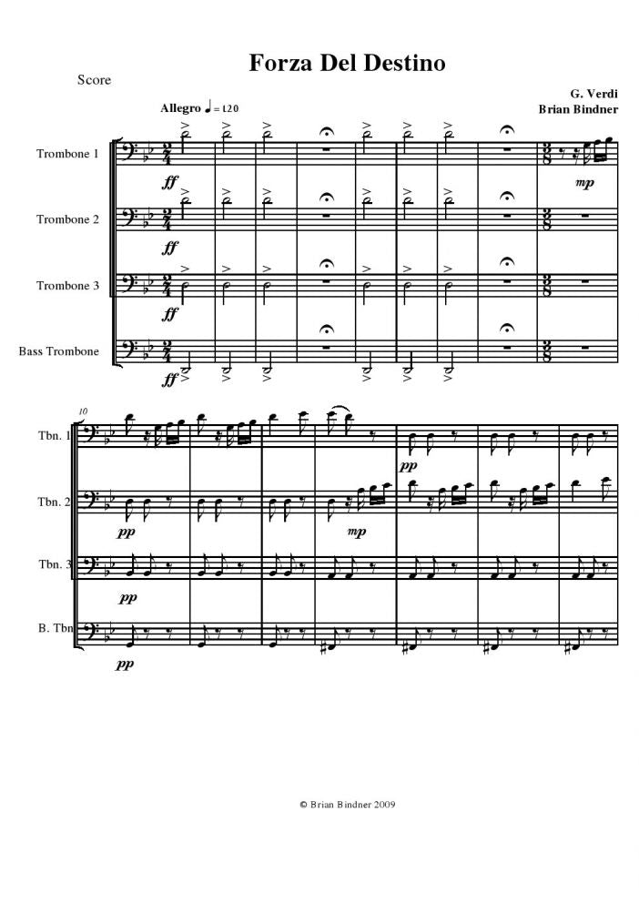 La Forza Del Destino Overture - Trombone Quartet