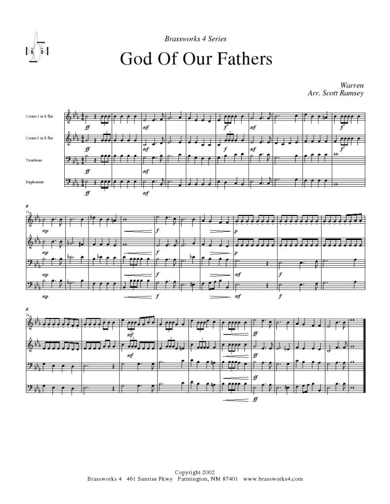 Warren - God Of Our Fathers - Brass Quartet