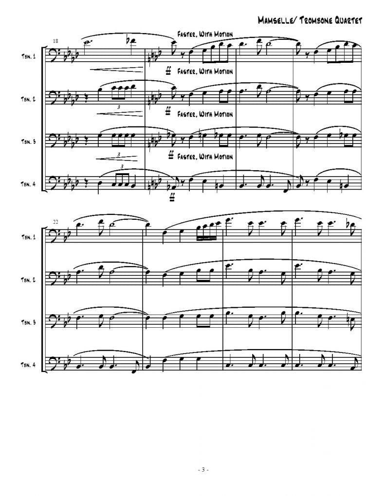 Goulding - MamÂ´selle - Trombone Quartet