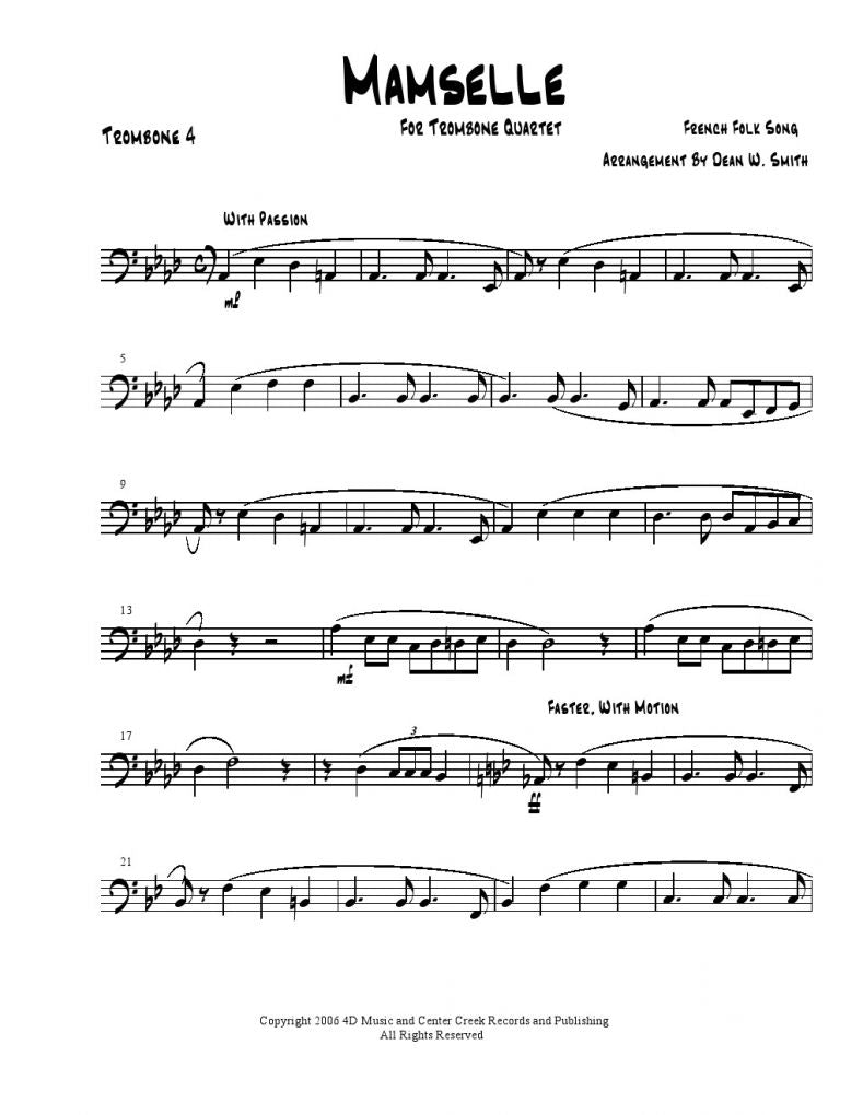 Goulding - MamÂ´selle - Trombone Quartet