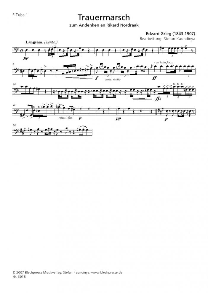 Grieg - Funeral March - Tuba Quartet