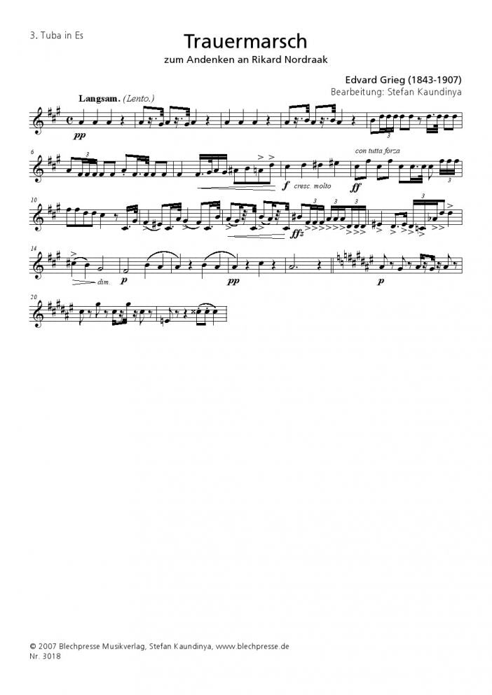 Grieg - Funeral March - Tuba Quartet