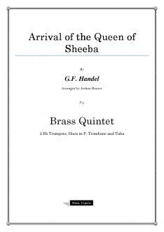 Handel - Arrival of the Queen of Sheeba - Brass Quintet