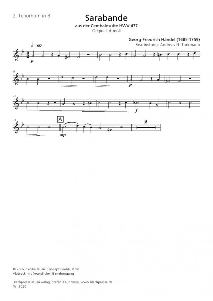 Handel - Sarabande - Tuba Quartet