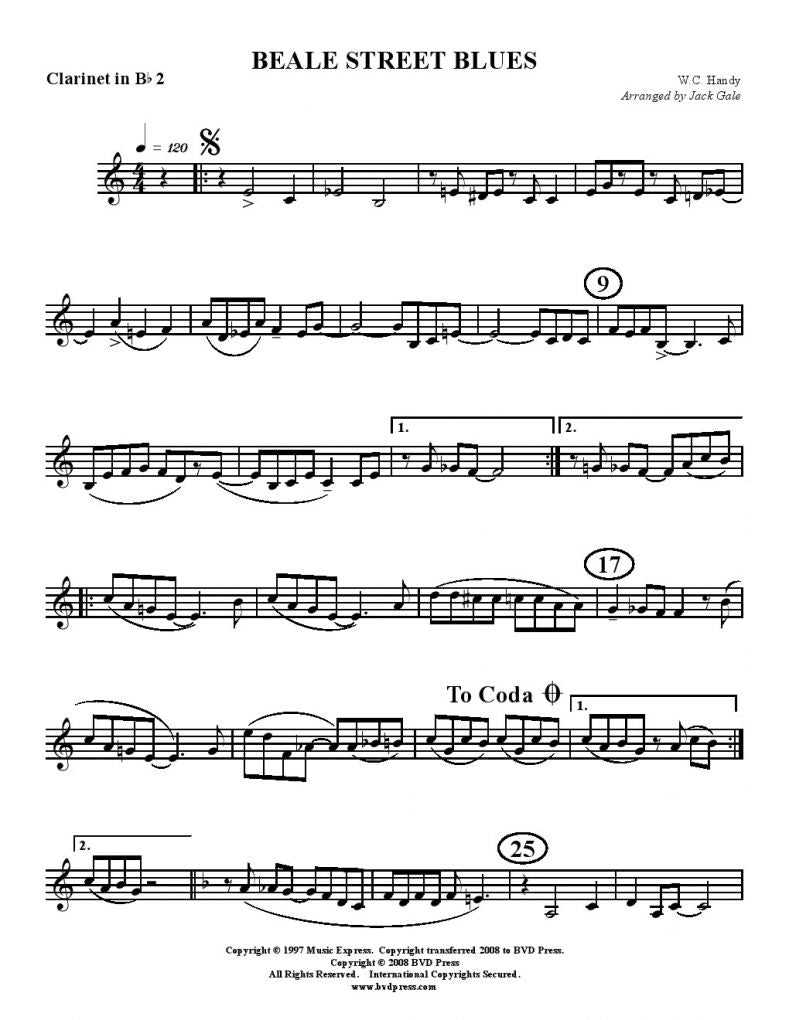 Handy - Beale Street Blues - Clarinet Quartet