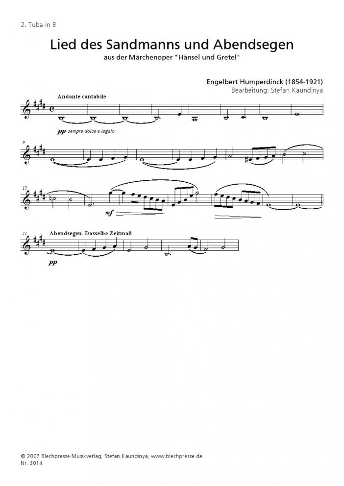 Humperdinck - Sandman's Song and Evening Prayer - Tuba Quartet