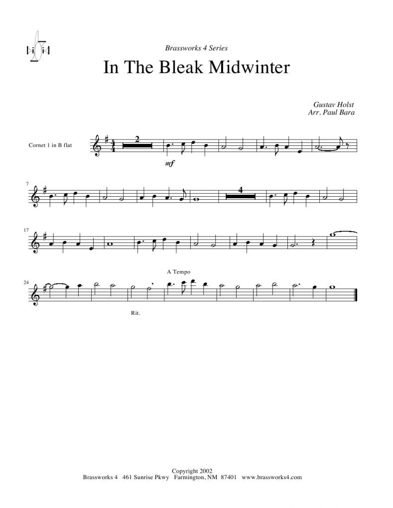 Gustav Holst - In The Bleak Midwinter - Brass Quartet