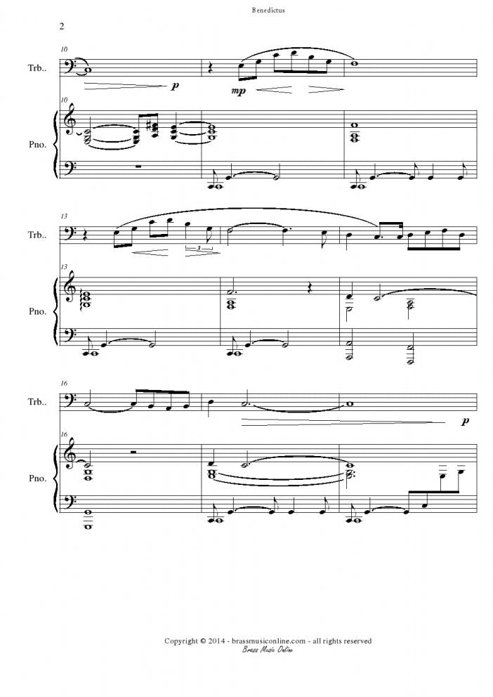 Jenkins - Benedictus - Trombone or Euphonium and Piano