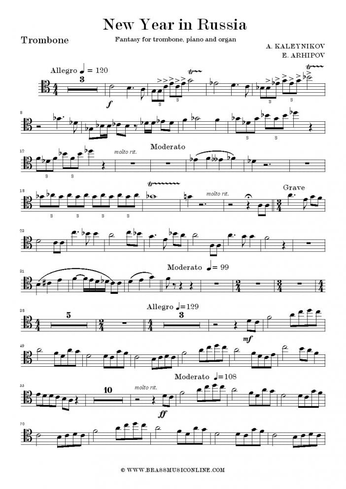 New Year in Russia - Trombone, Organ and Piano