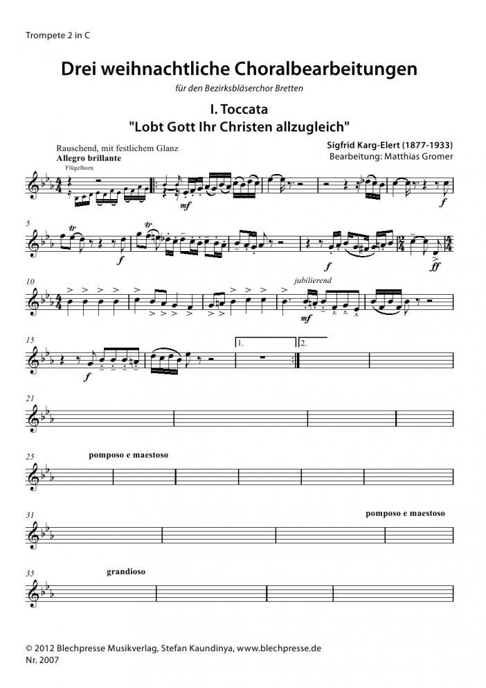 Karg-Elert - Three Christmas Chorals - Brass Choir