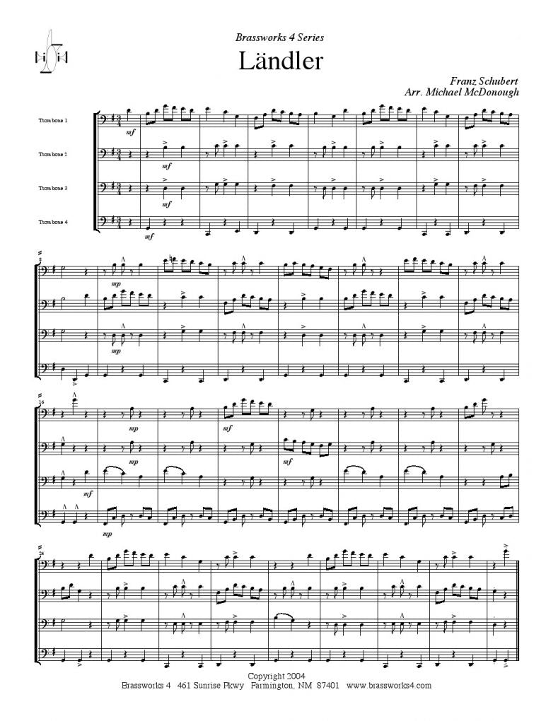Schubert - LÃ¤ndler - Trombone Quartet