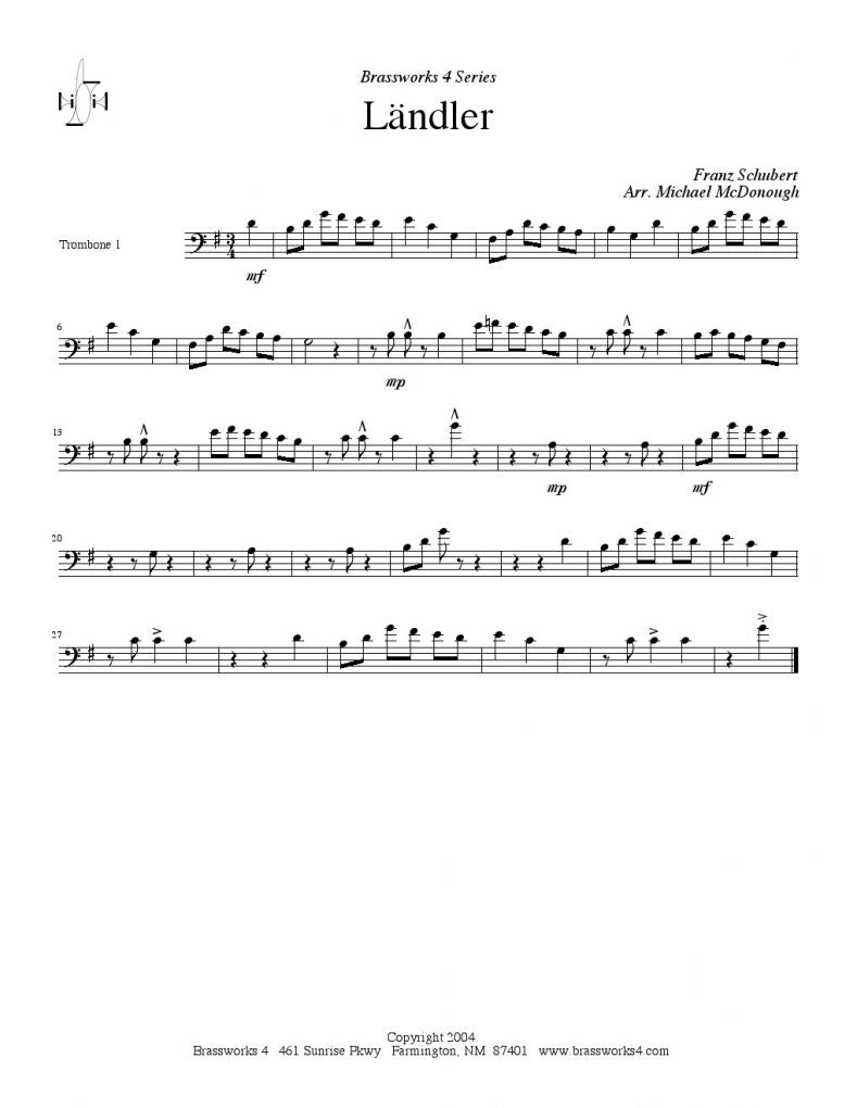 Schubert - LÃ¤ndler - Trombone Quartet