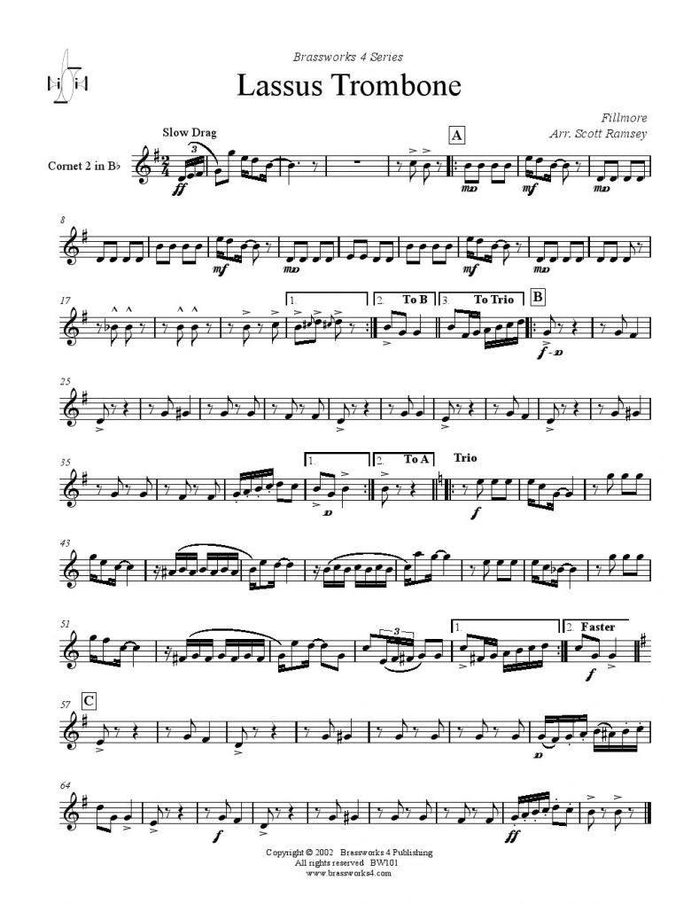 Fillmore - Lassus Trombone - Brass Quartet