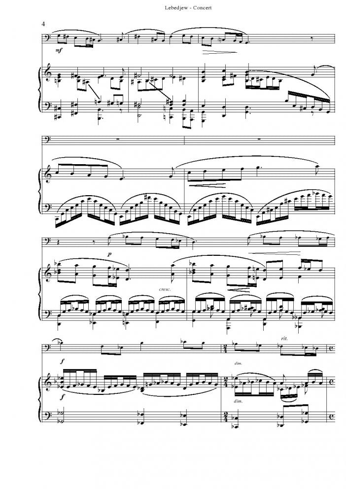Lebedjew - Konzert No. 1 - Tuba or Bass Trombone and Piano
