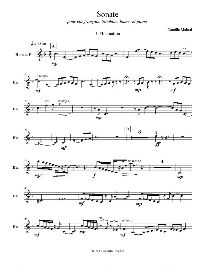 Malard - Sonate for Horn, Bass Trombone and Piano