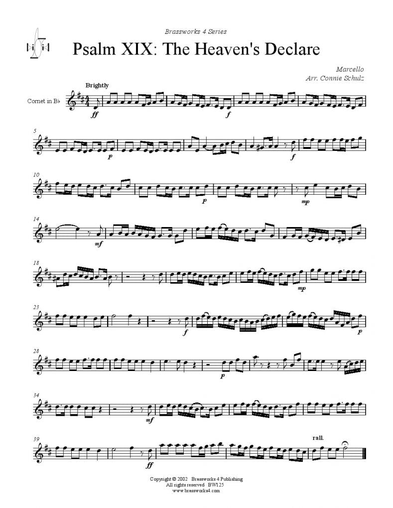 Marcello - Psalm XIX The Heavens Declare - Brass Quartet