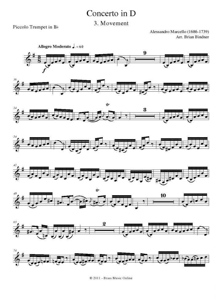Marcello Concerto in D - Piccolo Trumpet and Piano