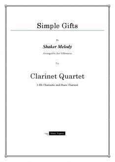 Melody - Simple Gifts - Clarinet Quartet