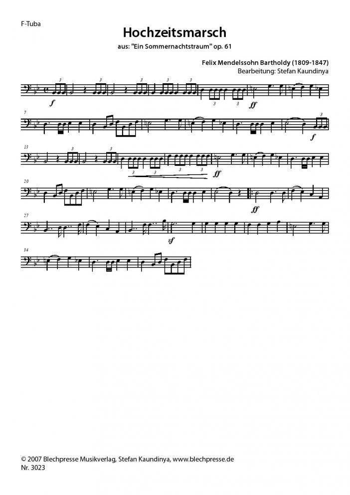 Mendelssohn - Wedding March - Tuba Quartet