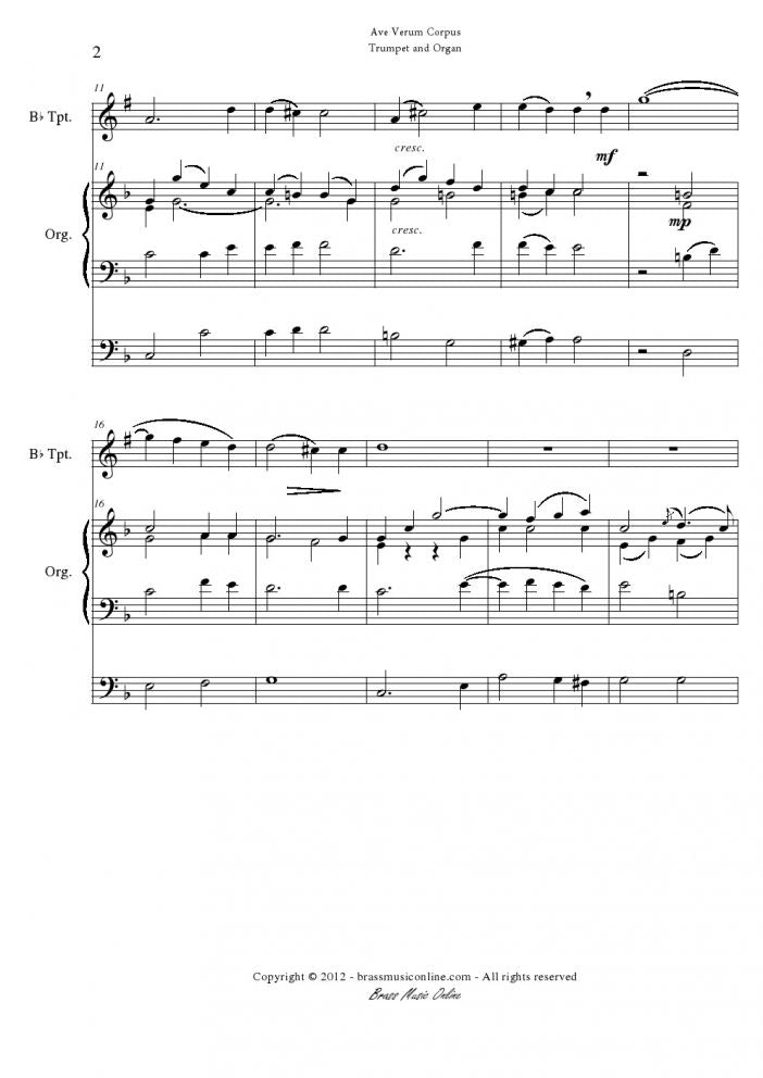 Mozart - Ave Verum Corpus - Trumpet and Organ
