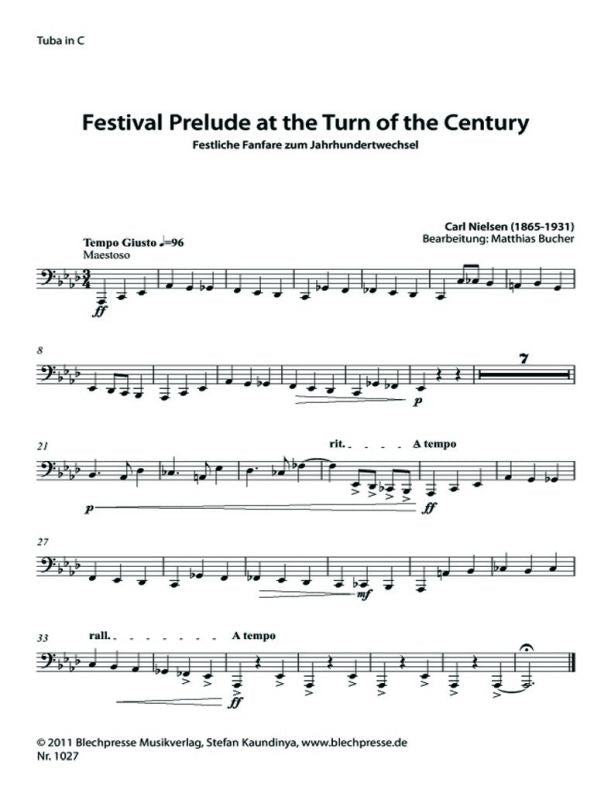 Nielsen - Prelude Festival At The Turn Of The Century - Brass Quintet