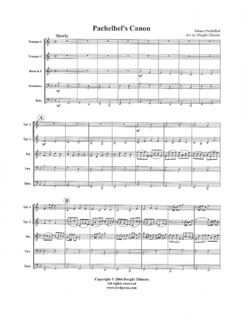 Pachelbel - Canon - Brass Quintet