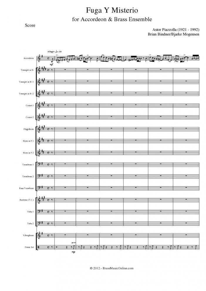 Piazolla - Fuga Y Misterio - Accordeon and Brass Choir