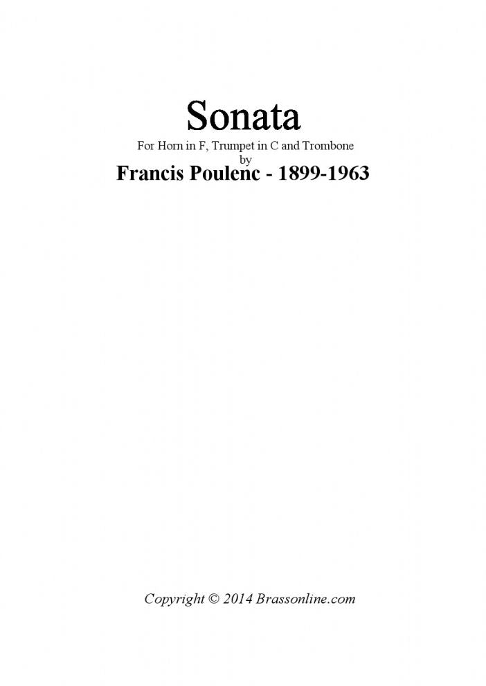 Poulenc - Sonata for Trumpet, Horn and Trombone