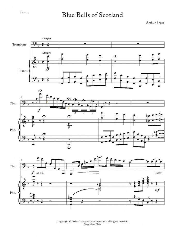 Pryor - Blue Bells of Scotland - Trombone and Piano
