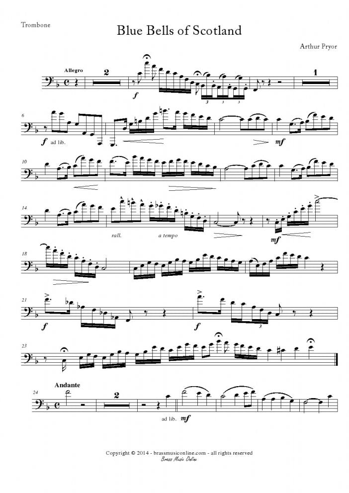 Pryor - Blue Bells of Scotland - Trombone and Piano