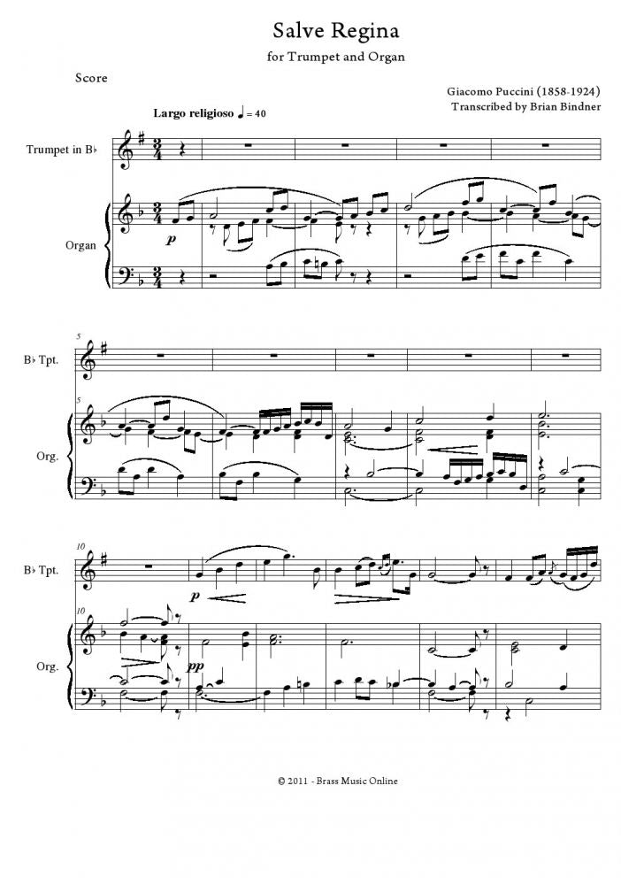 Puccini - Salve Regina - Trumpet and Organ