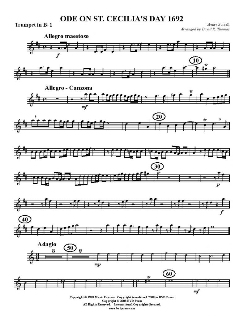 Purcell - Ode on St. CeliaÂ´s day 1692 - Brass Quartet