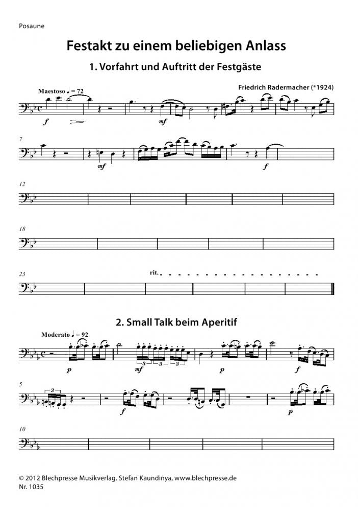 Radermacher - Music for any Ceremony - Brass Quintet