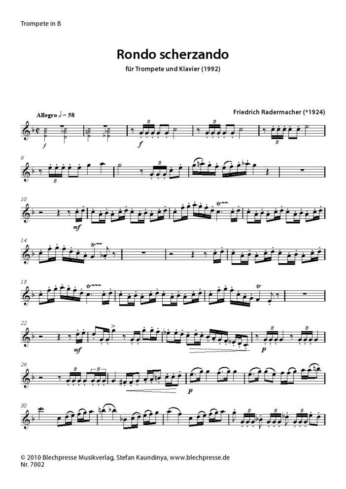 Radermacher - Rondo scherzando - Trumpet and Piano
