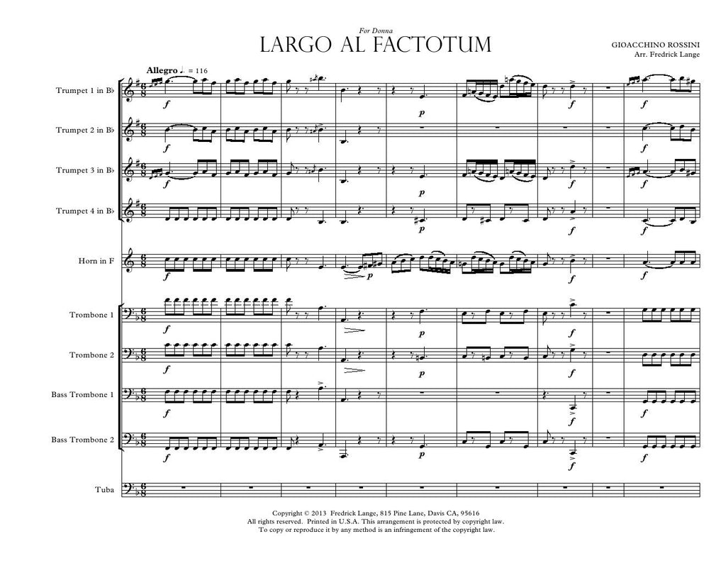 Rossini - Largo Al Factotum - Brass Choir