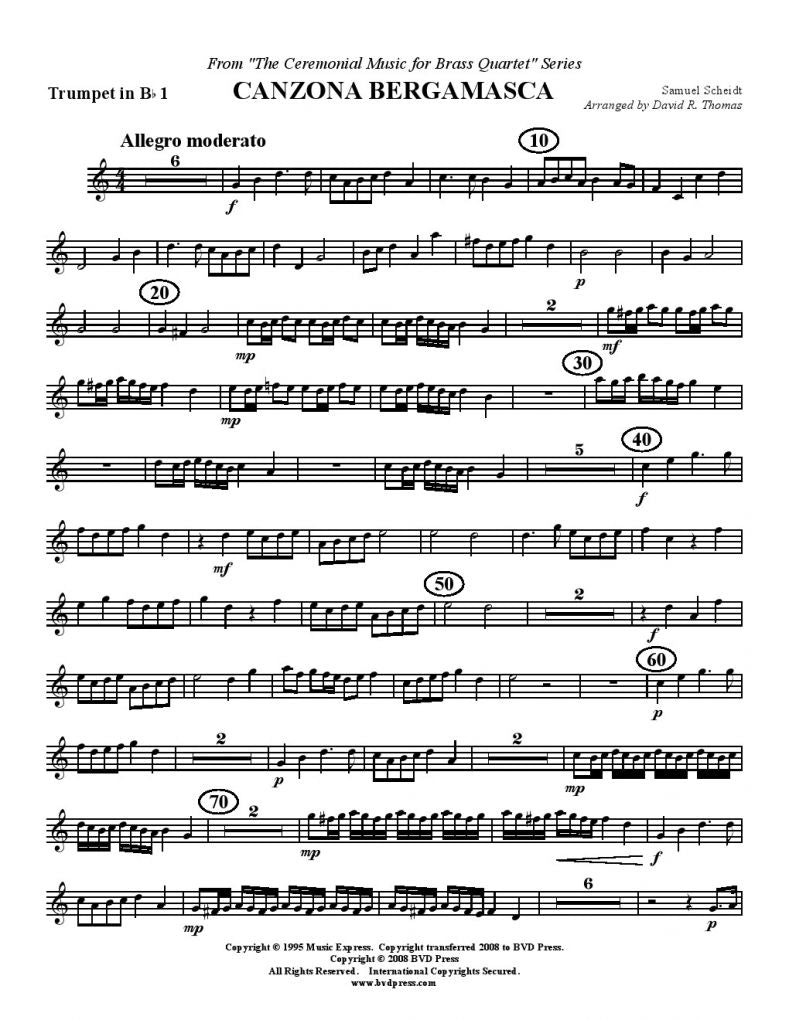 Scheidt - Canzona Bergamasca - Brass Quartet
