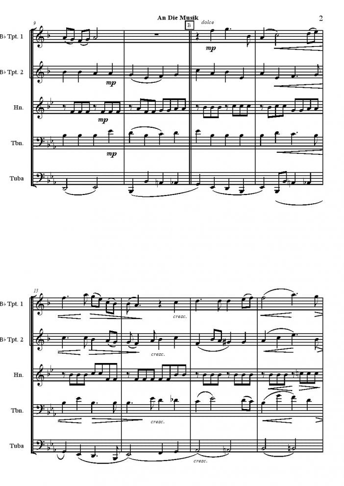 Schubert - An die Musik - Brass Quintet