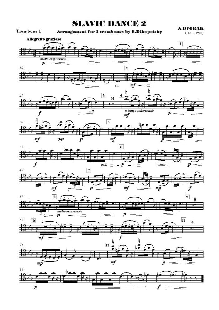 Slavic Dance No. 2 - Trombone Trio and Piano