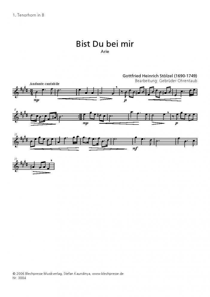 Stolzel - Bist du bei mir - Tuba Quartet