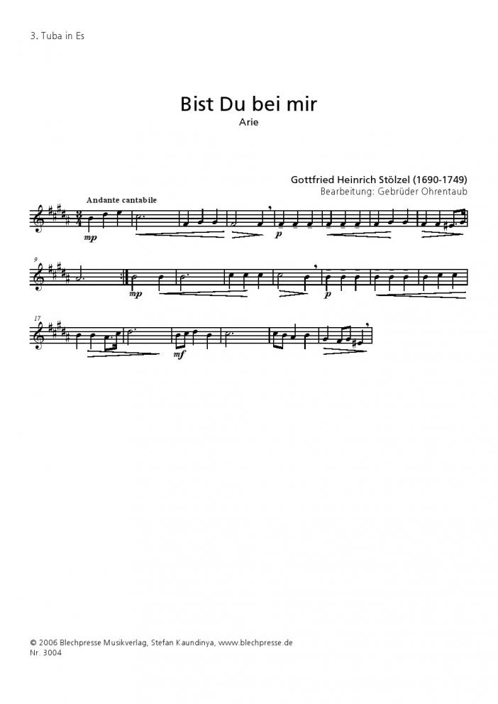 Stolzel - Bist du bei mir - Tuba Quartet