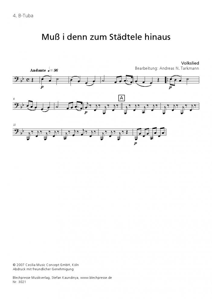 Traditional - Muss i denn zum Staedtele hinaus - Tuba Quartet