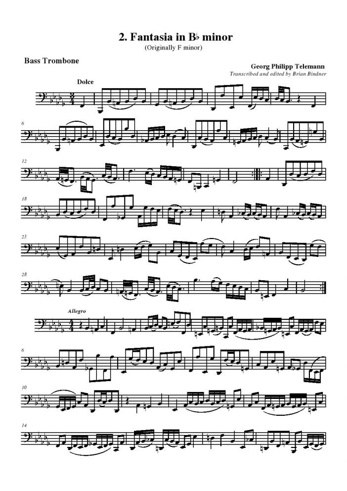 Telemann Fantasies - Bass Trombone