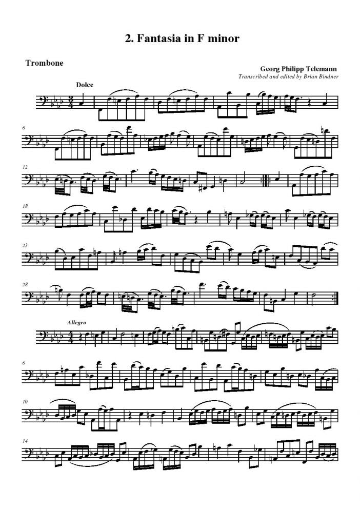 Telemann Fantasies - Trombone