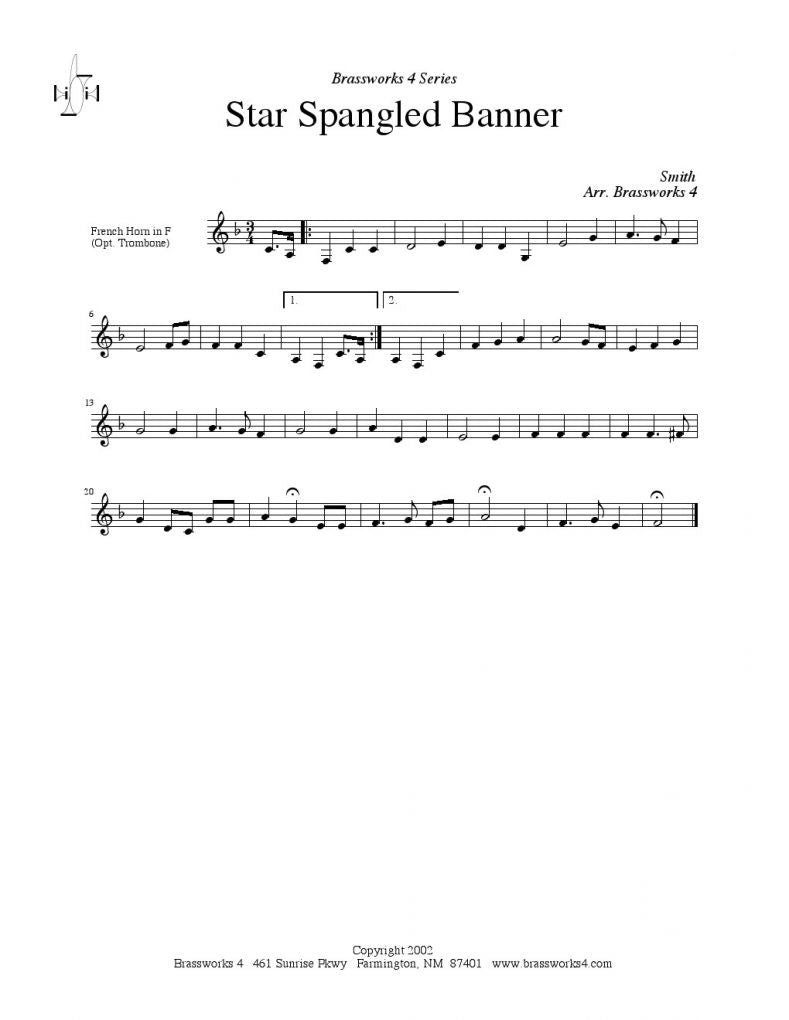 Smith - The Star Spangled Banner - Brass Quartet