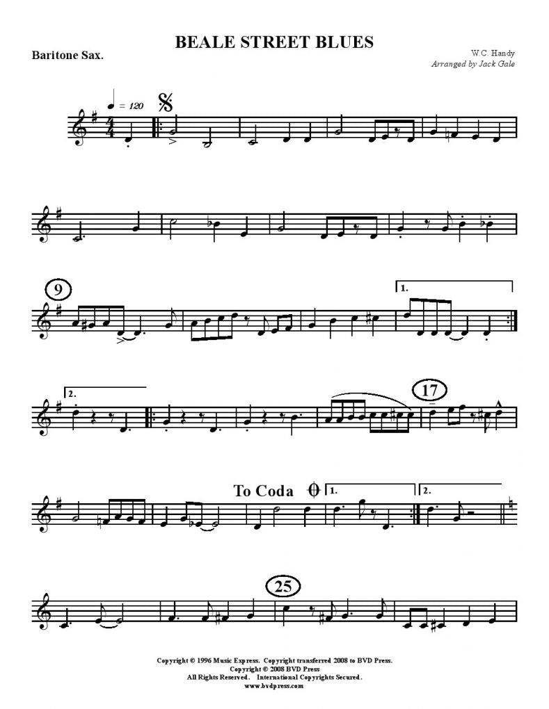 Traditional - Beale Street Blues - Saxophone Quartet