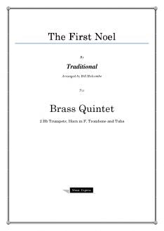 Traditional - The First Noel - Brass Quintet– Brass Music Online